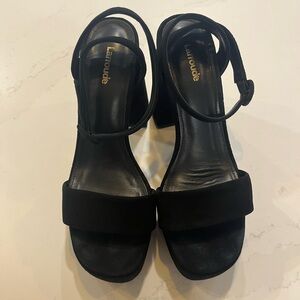 Larroude Black Suede Heels
